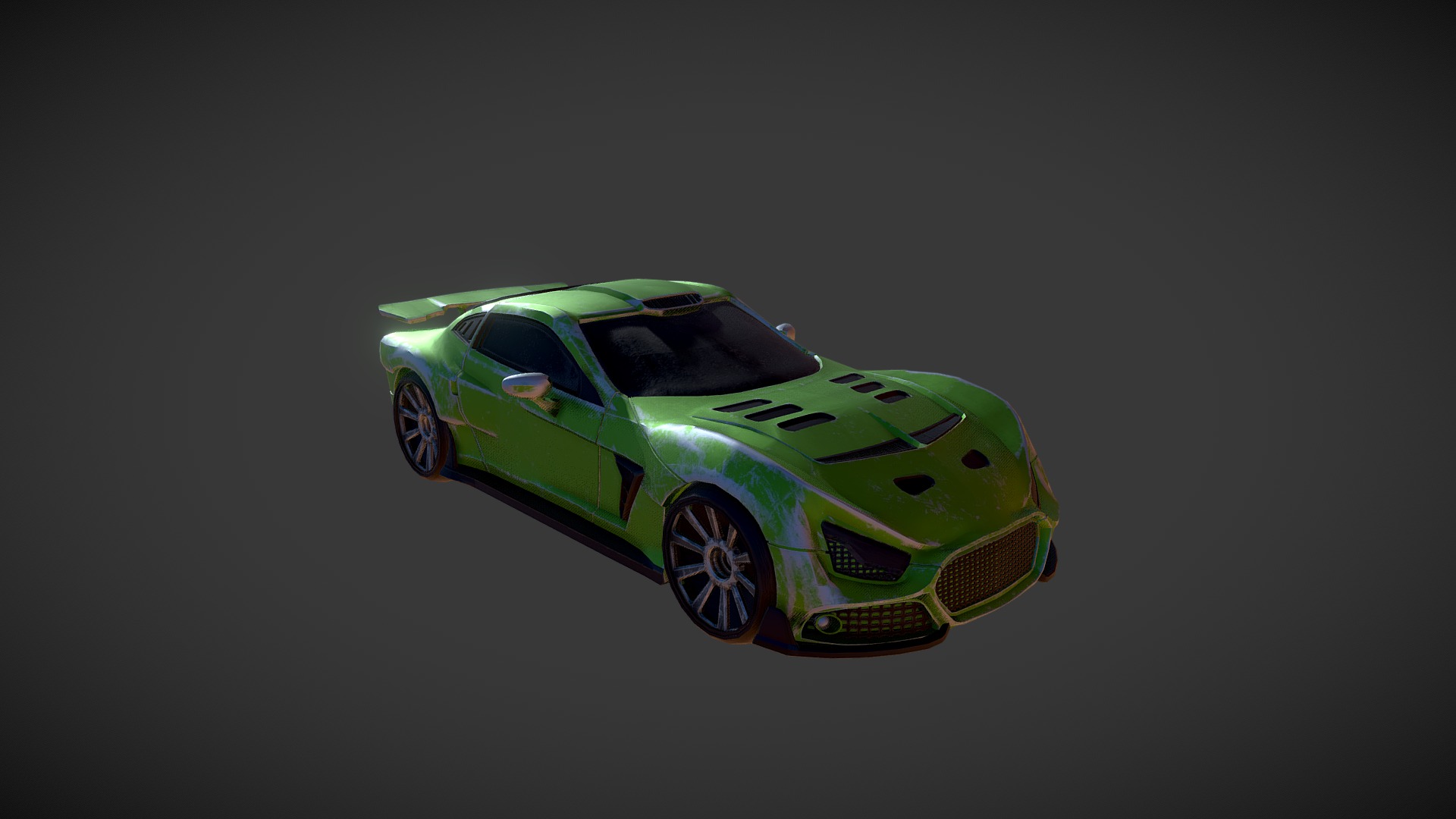 3D model Flanker - This is a 3D model of the Flanker. The 3D model is about a green and white car.