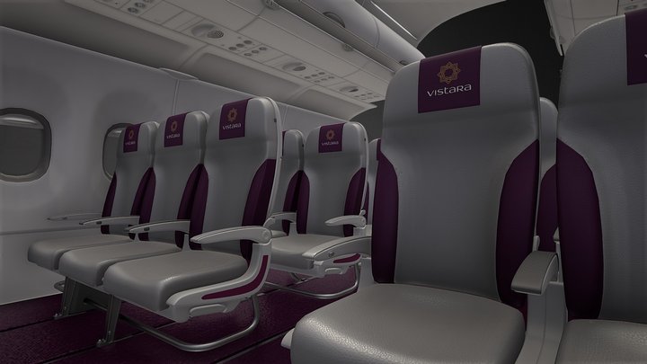 Vistara flight economy class Interior 3D Model