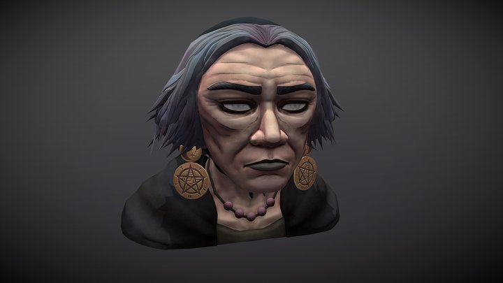 Cultist Witch - Headbust 3D Model