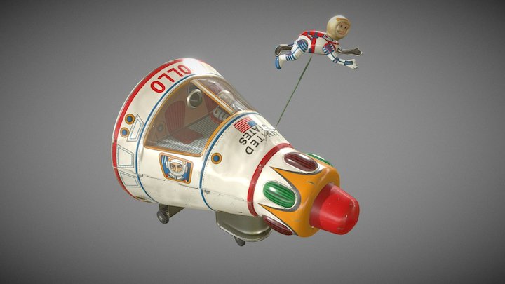Apollo Starship Tin Toy 3D Model
