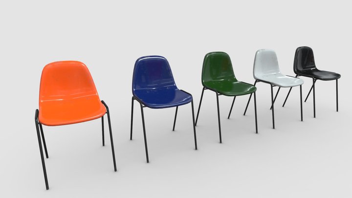 Fiberglass Plastic Chair 3D Model