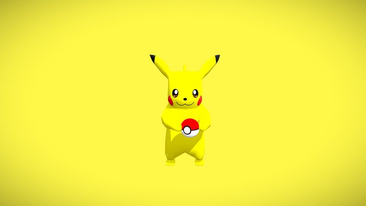 Pikachu with Poke Ball 3D Model