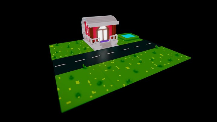 Mini Modern House 3D Model