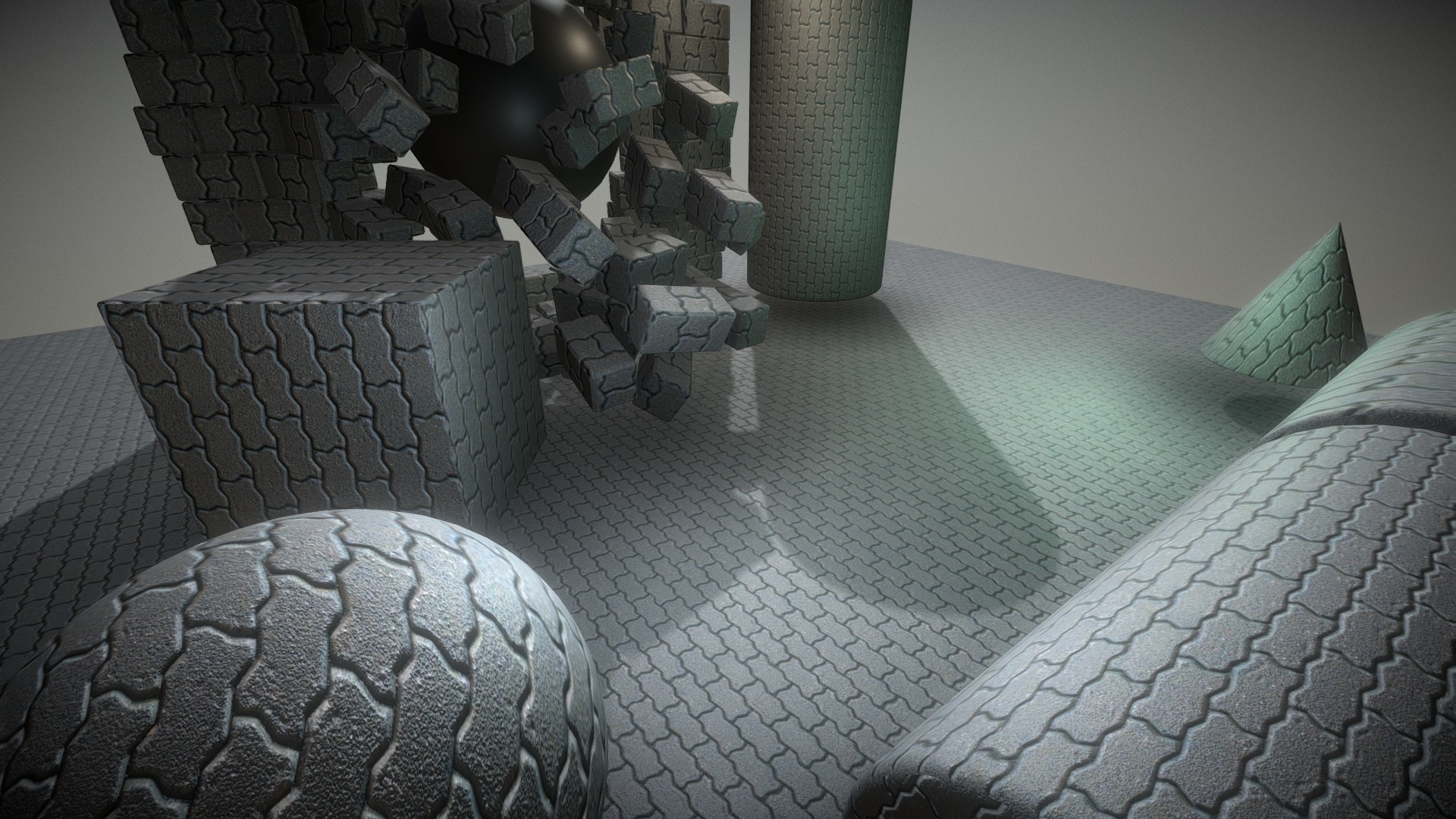 3D model Cobblestone 6 / Texture Set (17) - This is a 3D model of the Cobblestone 6 / Texture Set (17). The 3D model is about a room with a couch and a table.