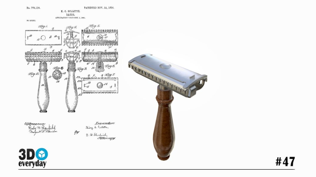 Day#47: Safety razor - 3D model by JuanG3D [d3f2b7d] - Sketchfab