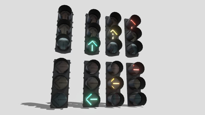 Frosted Arrow Traffic Signals – Modèle 3D gratuit STL