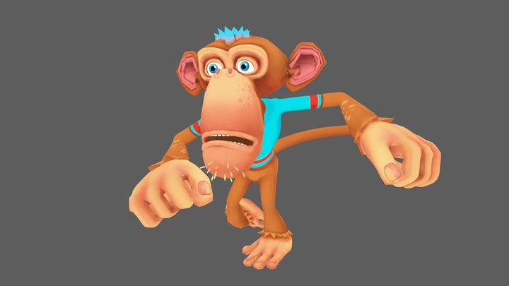 Monkey Lowpoly 3D Model