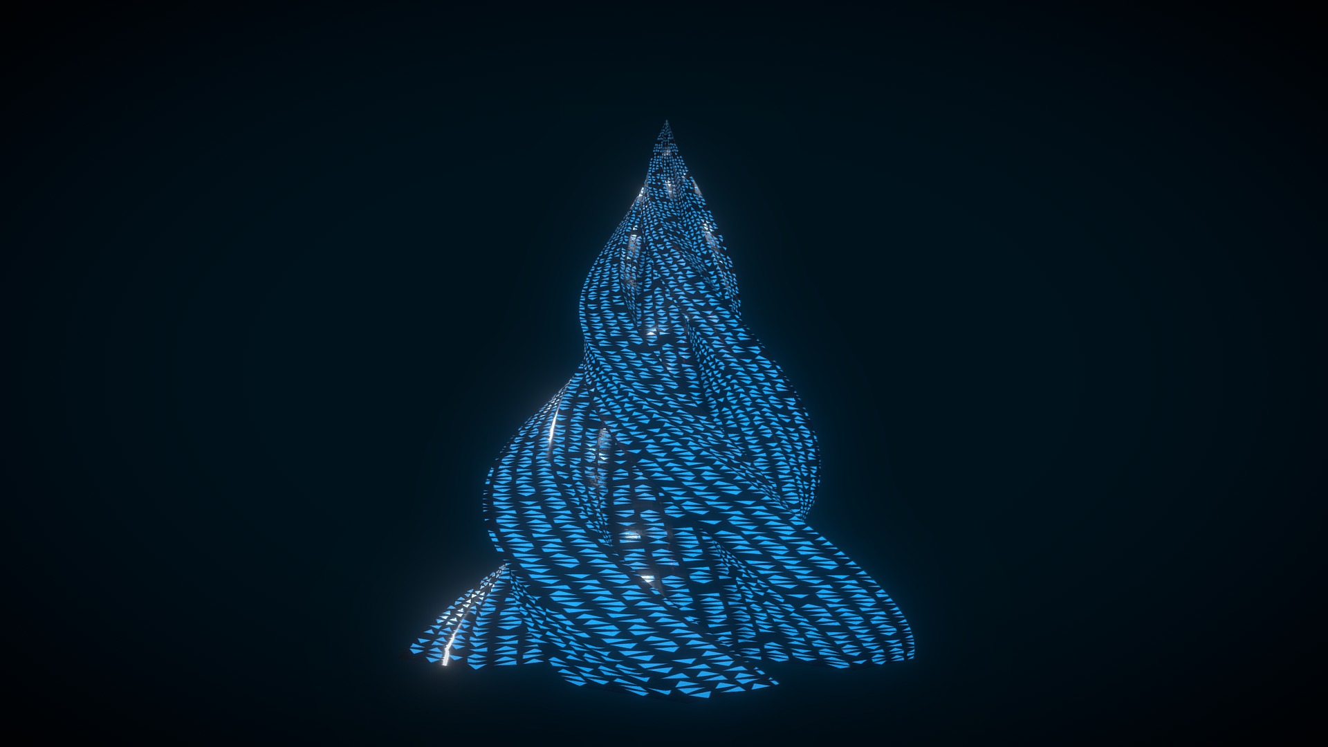 3D model Glowing Pyramid - This is a 3D model of the Glowing Pyramid. The 3D model is about a blue feather on a black background.