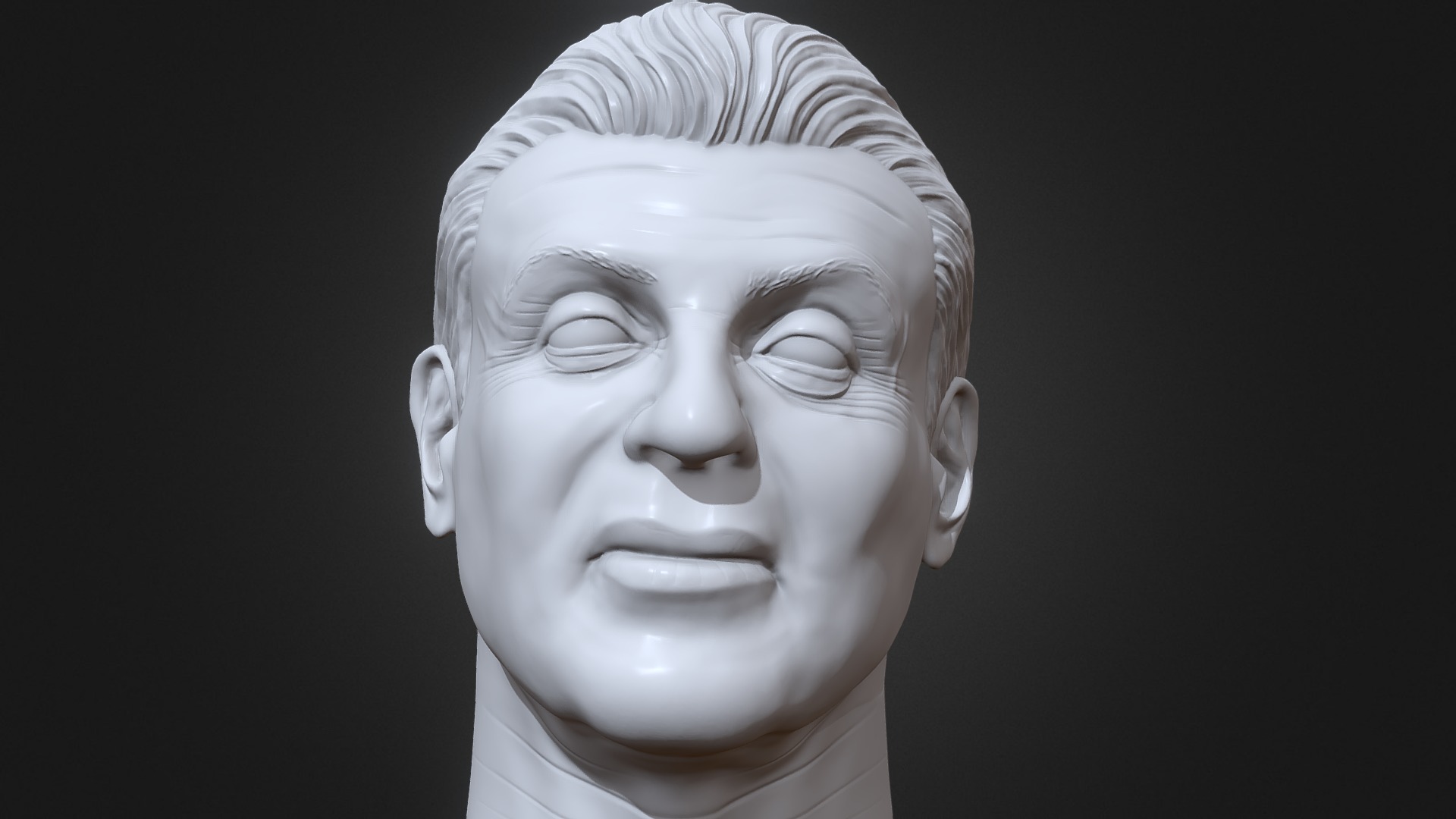 3D model Sylvester Stallone 3D printable portrait - This is a 3D model of the Sylvester Stallone 3D printable portrait. The 3D model is about a statue of a person.
