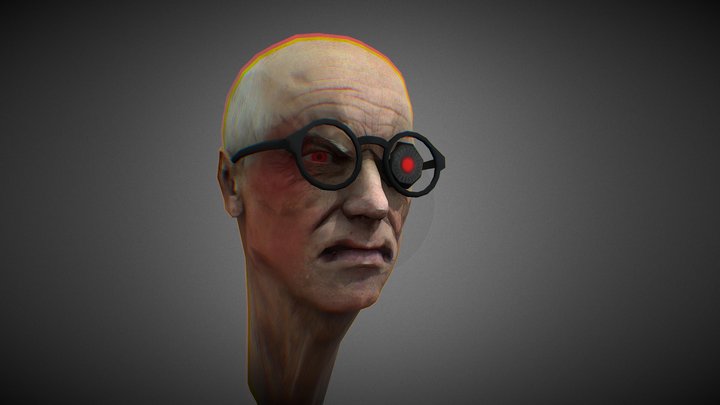 scientest mech head damaged 3D Model