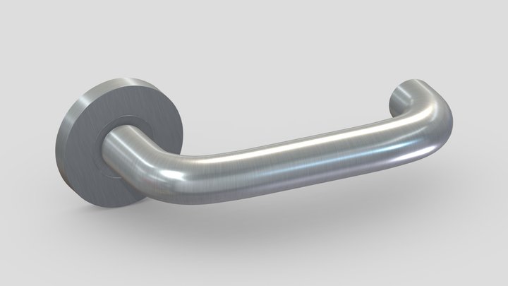 Return Satin Stainless Steel Door Handle 3D Model