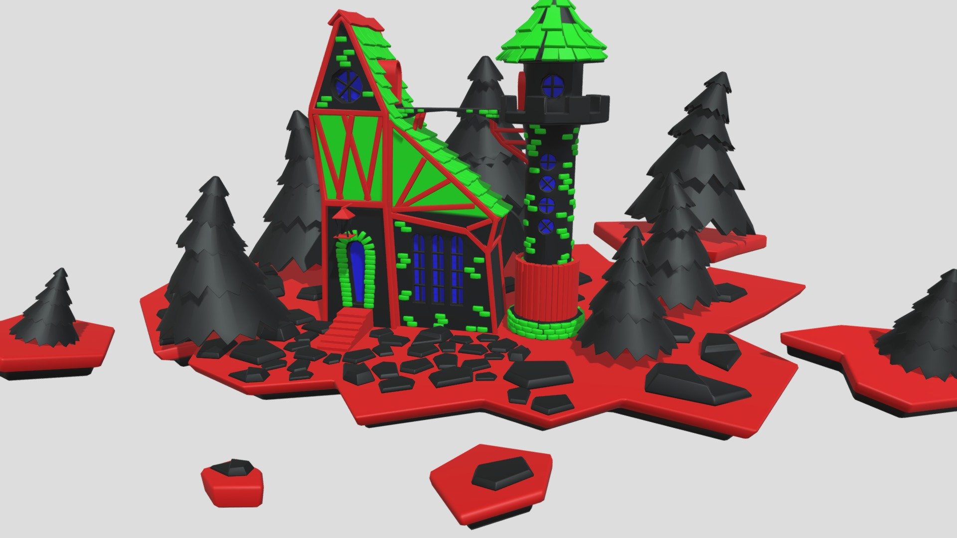 Diarama. Lowpoly House