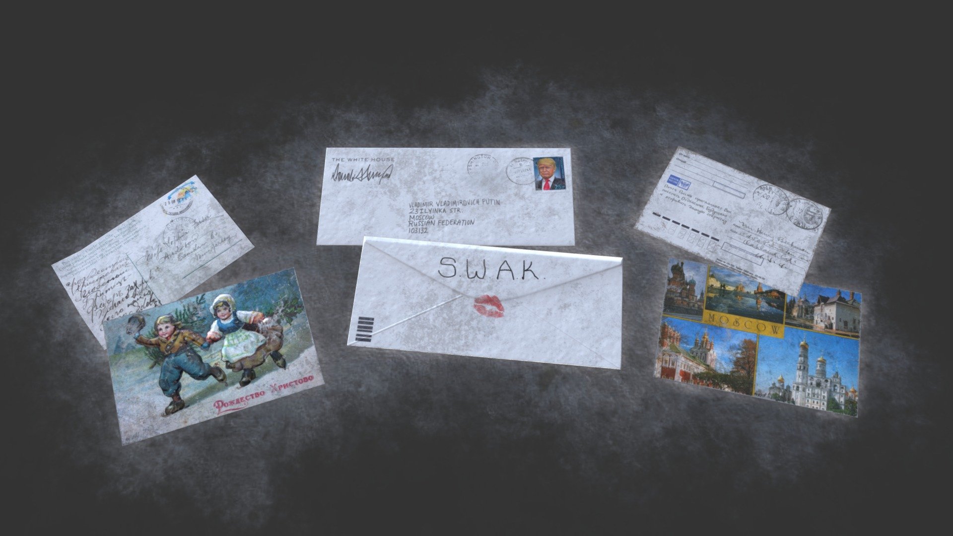 Russian Post Box - Envelope and Postcards