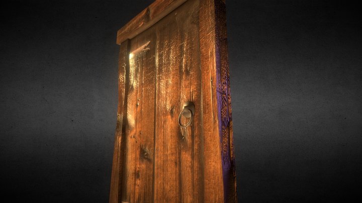 Medieval Door Low Poly 3D Model
