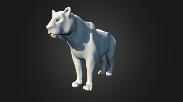 Smilodon or Sabre Tooth Tiger 3D Model