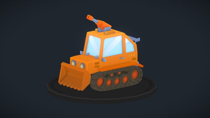 Stylized Low Poly Tank – Casual Vertex Color 3D Model