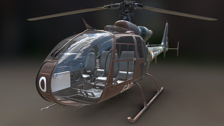 Helicopter Gazelle 3D Model