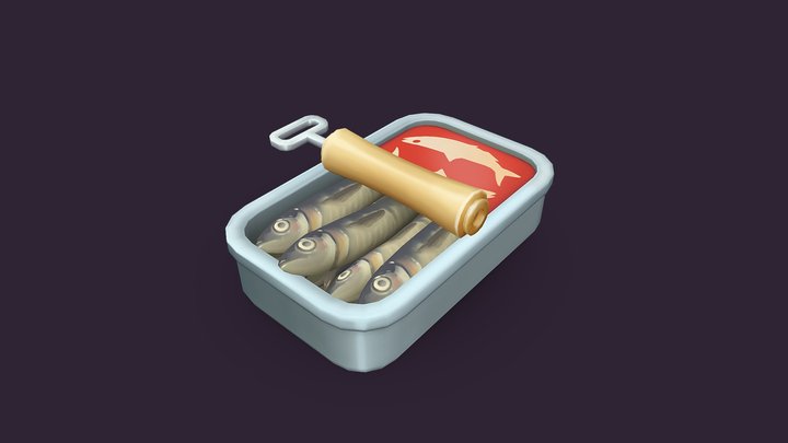 Stylized Can of Sardines 3D Model