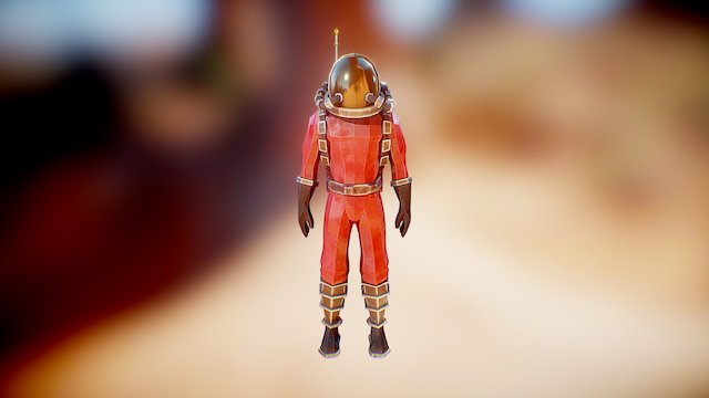 Polygonal Simple Astronaut 3D Model