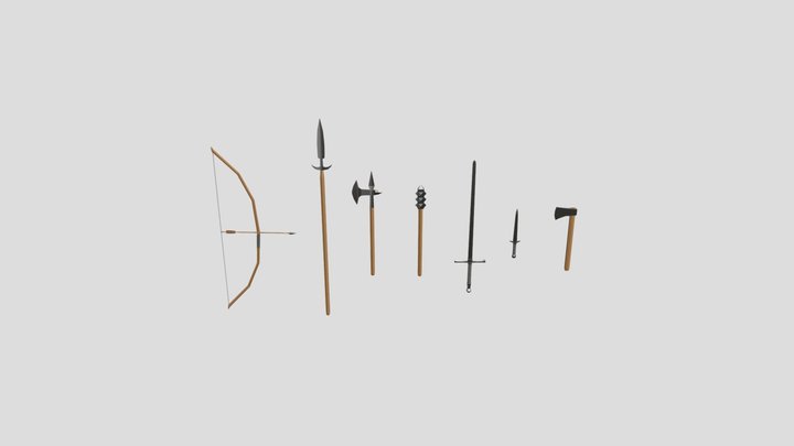 Low poly medieval weapons pack