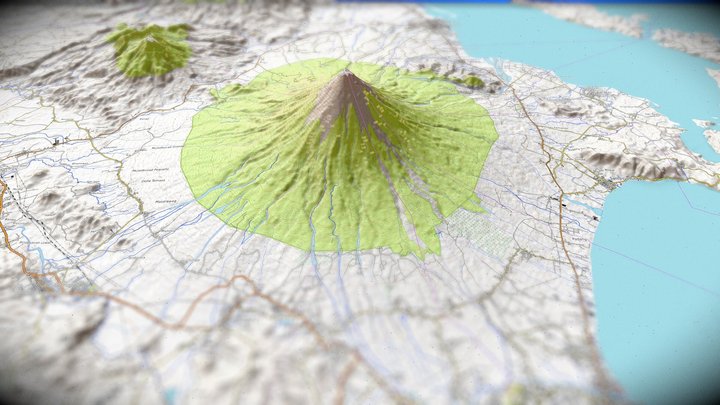 Moyon volcano, Legazpi, Philippines z1.5 3D Model