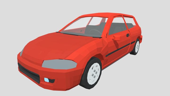 Honda Civic Hatchback 1995 Low Poly 3D Model