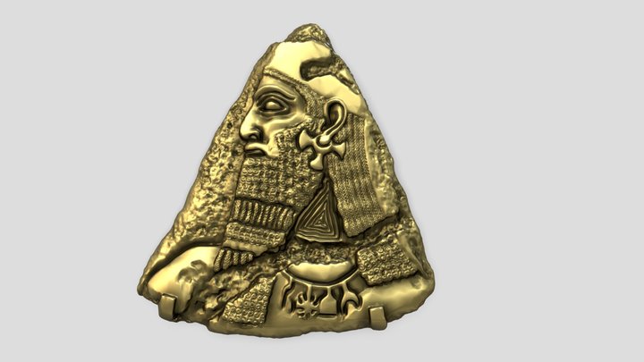 King Assur-nasirpal historical relief remake 3D Model
