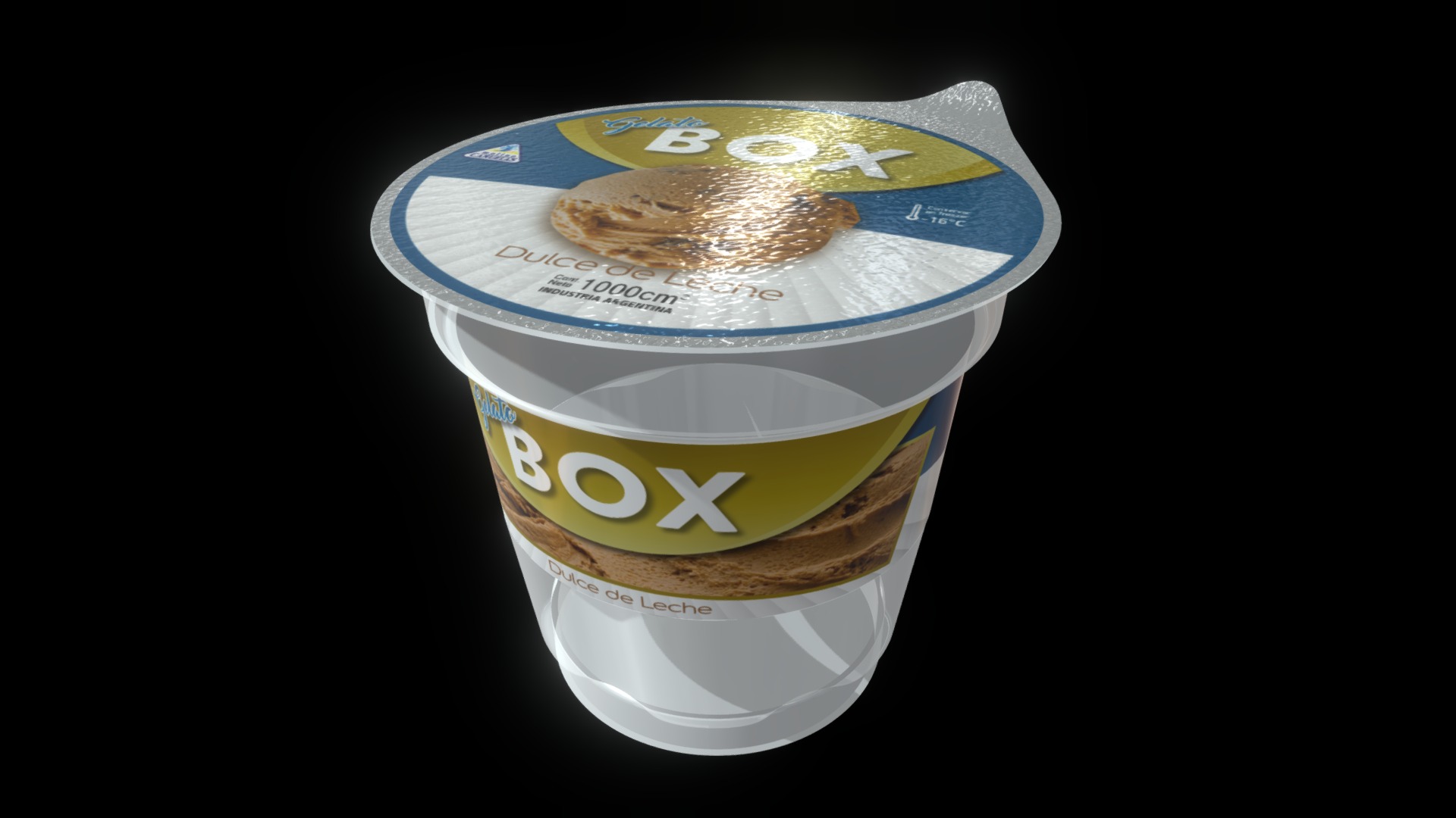 3D model Box Gelato - This is a 3D model of the Box Gelato. The 3D model is about a can of food.