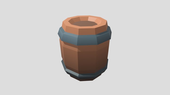 Low Poly Wooden Barrel - Storage Container – Gratis 3D-model STL