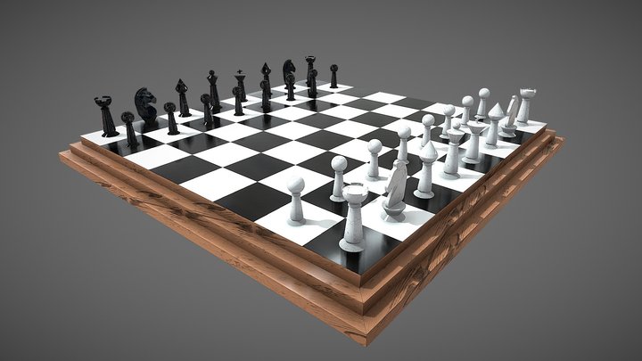 Chess Board - Model, Texture & Render – Free 3D Model STL