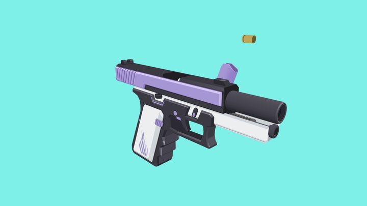 No17 Valkyrie Standard Pistol_open 3D Model