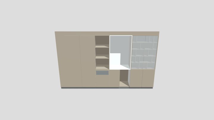 regał za recepcją kolor 3D Model