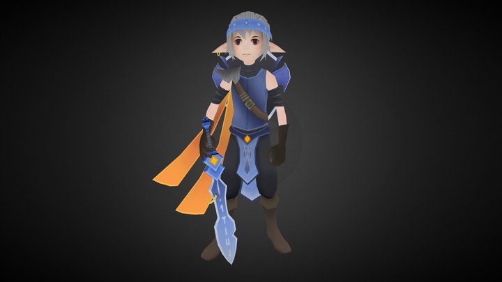 Warrior Low Poly 3D Model