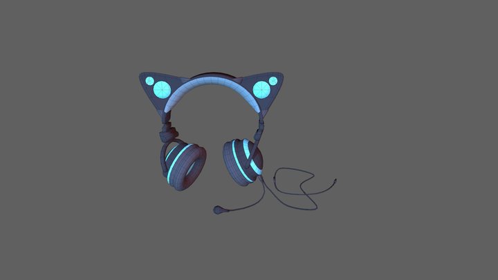 Low poly Headphone 3D Model