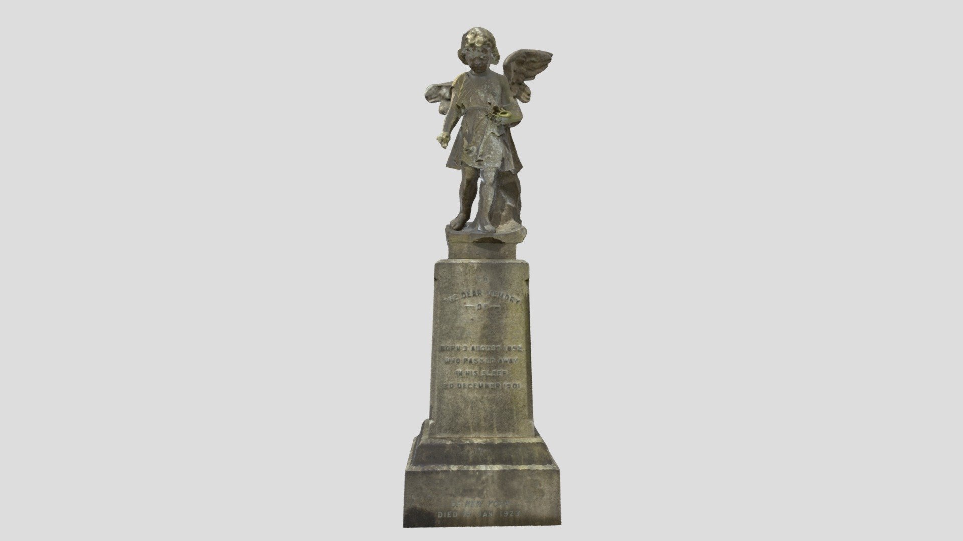 Gravestone Winged Angel Child Statue - Buy Royalty Free 3D model by ...