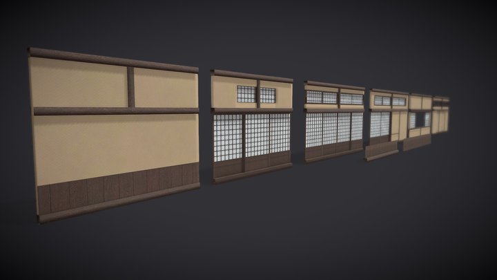 Traditional Japanese House | Modular Wall 3D Model
