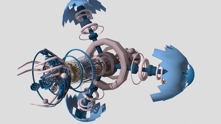 Space power plant 3D Model