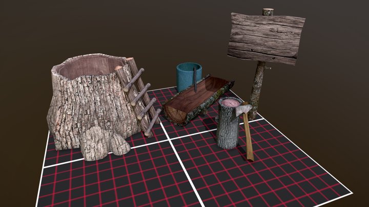 DAE 5 Finished props - Forest Loner 3D Model