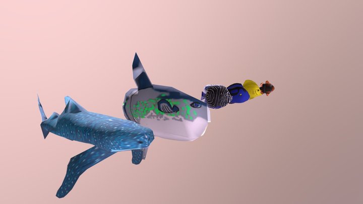 Ultra-Low Poly Count Fish - Collection #1 3D Model