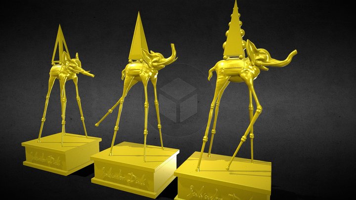 Salvador Dali Elephants 3D Model