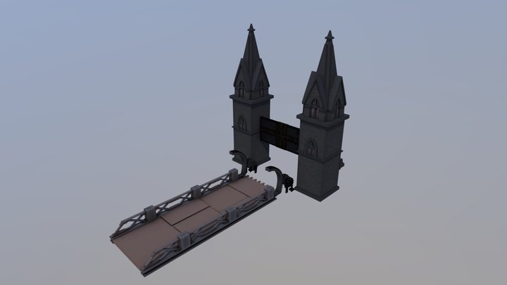Steampunk Drawbridge 3D Model
