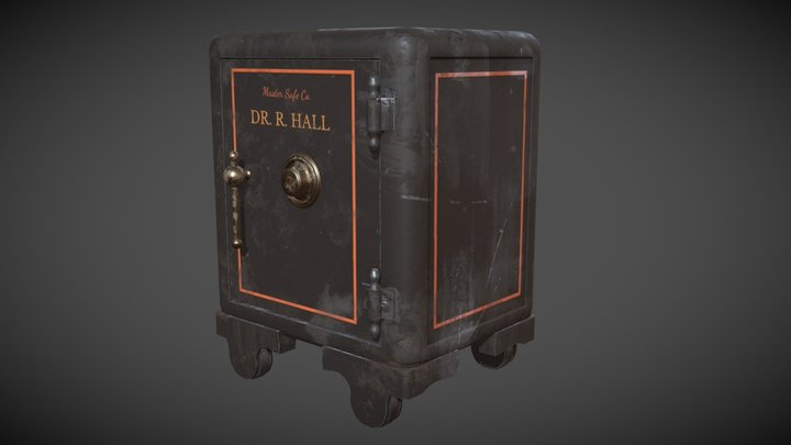 Antique Iron Safe 3D Model