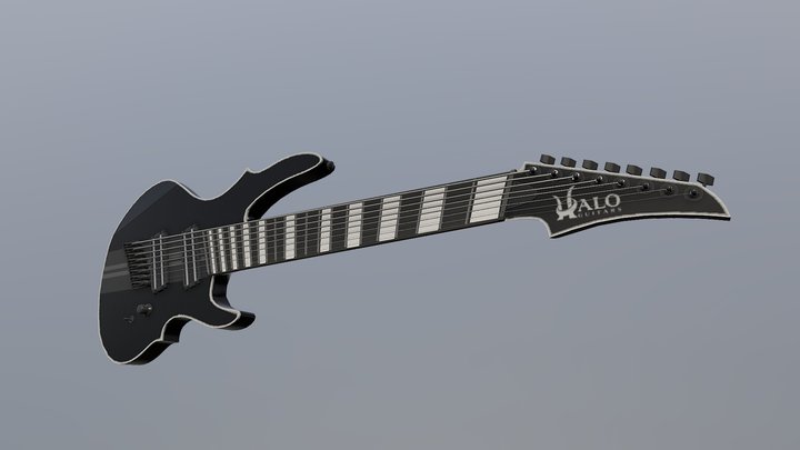 Halo Custom Multiscale 8 String Guitar 3D Model