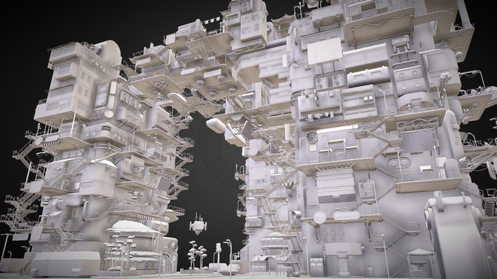 Cyberpunk City (one year project) 3D Model