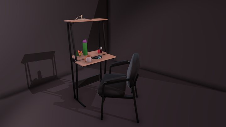 10 low-poly things from my room 3D Model
