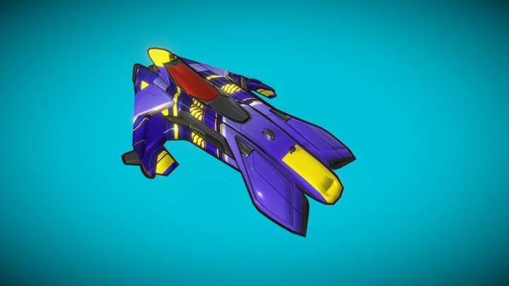 CARTOON RACING SHIP 3D Model
