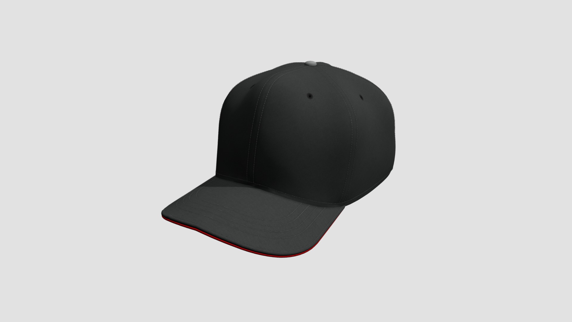 3D model Baseball Cap - This is a 3D model of the Baseball Cap. The 3D model is about a black hat with a black band.
