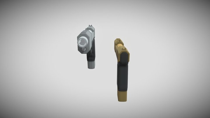 Low poly pistols 3D Model