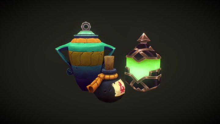 Triple Pot 3D Model