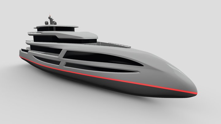 WYND Project - Kite&Dive Yacht | Concept Design 3D Model